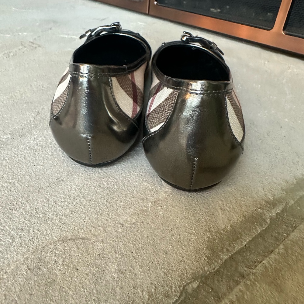 Burberry Plaid and Metallic Flats - Picture 5 of 9